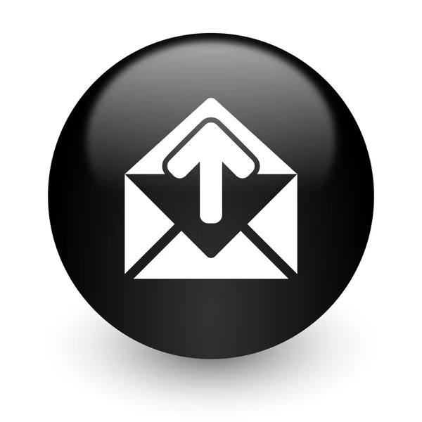 E-posta siyah parlak Internet simgesi — Stok fotoğraf