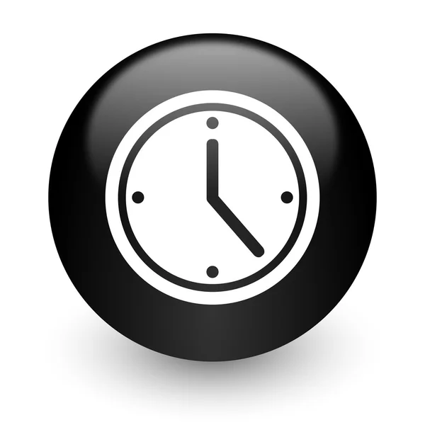 Time black glossy internet icon — Stock Photo, Image