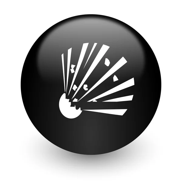 Bomb black glossy internet icon — Stock Photo, Image