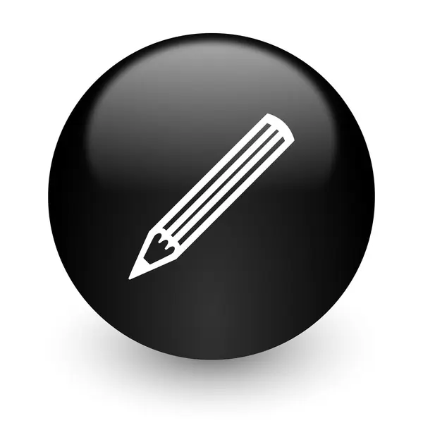 Kalem siyah parlak Internet simgesi — Stok fotoğraf