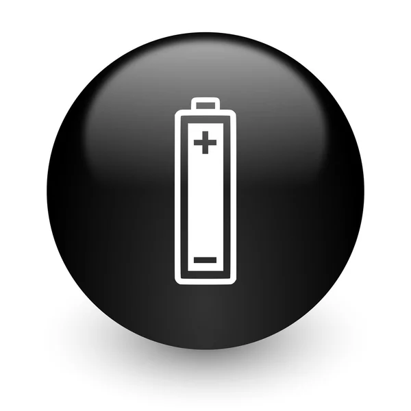 Icône internet noir brillant batterie — Photo