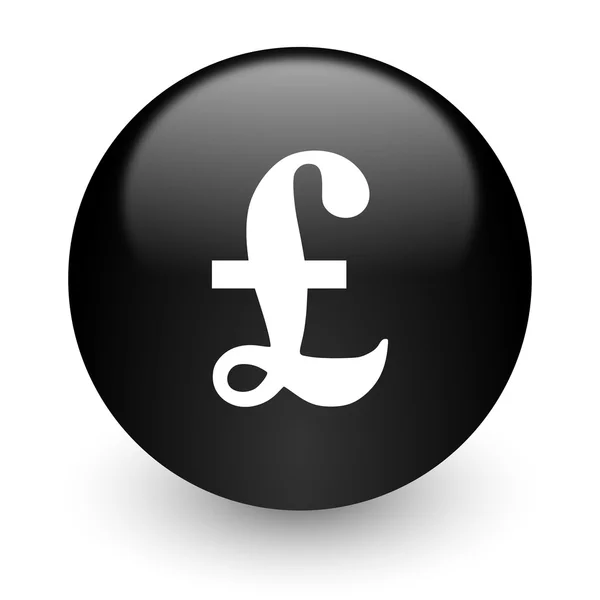Pound black glossy internet icon — Stock Photo, Image