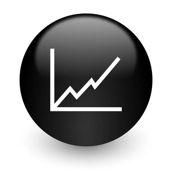 Chart black glossy internet icon — Stock Photo, Image