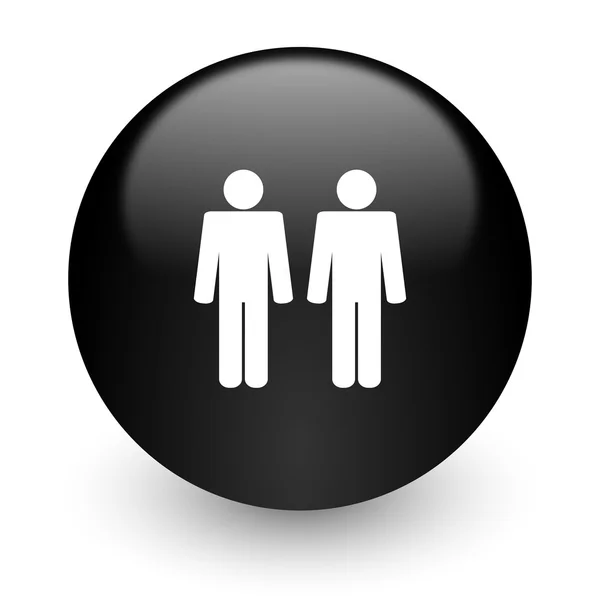 Couple black glossy internet icon — Stock Photo, Image