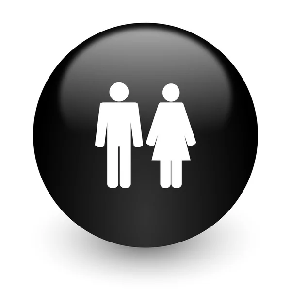 Couple black glossy internet icon — Stock Photo, Image