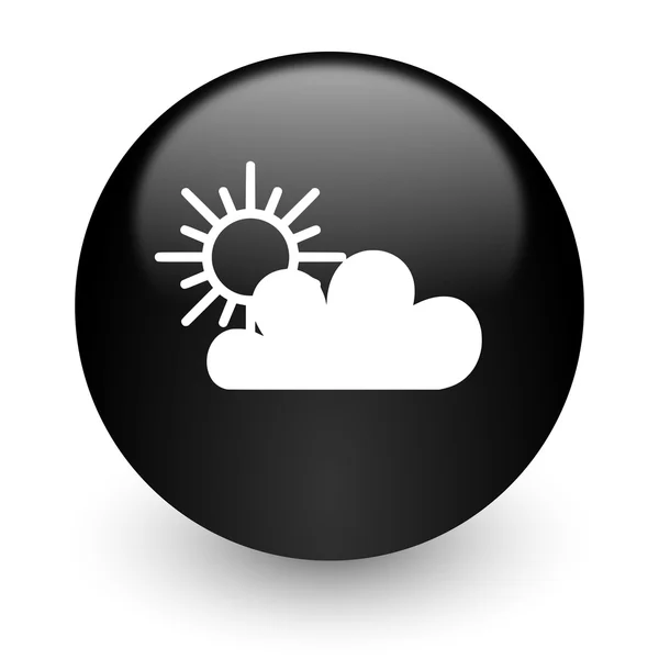 Cloud black glossy internet icon — Stock Photo, Image