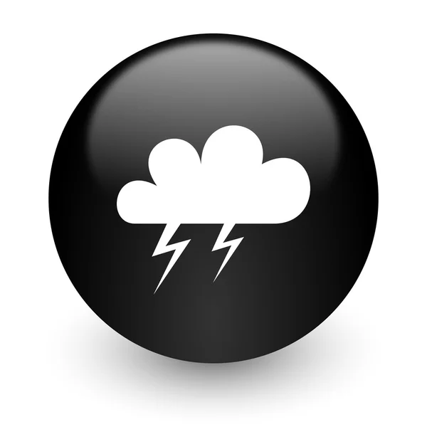 Tempesta nero lucido icona internet — Foto Stock