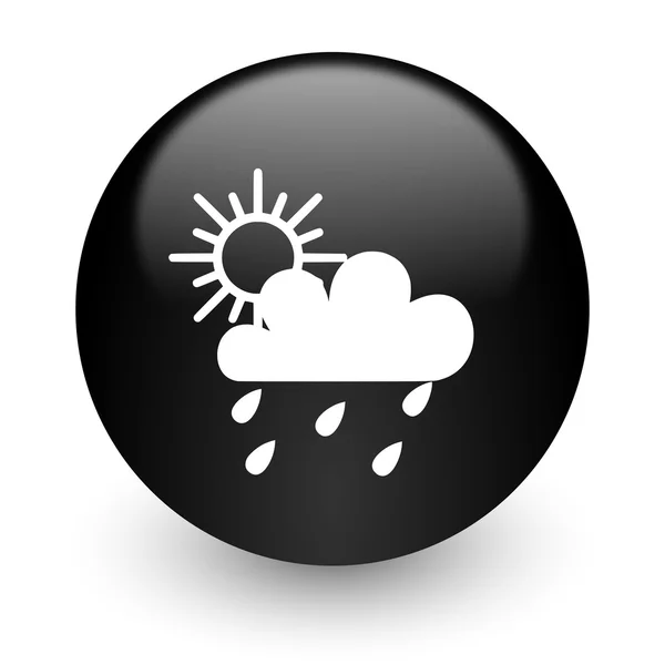 Rain black glossy internet icon — Stock Photo, Image