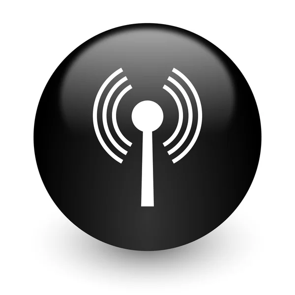 Wifi schwarze Hochglanz-Internet-Ikone — Stockfoto