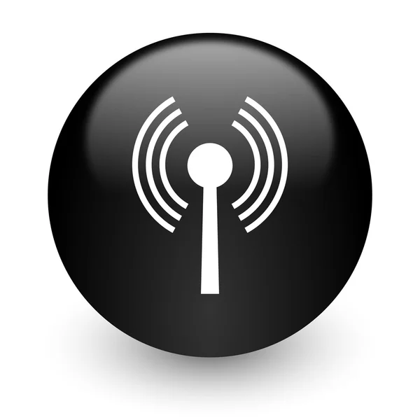 Wifi black glossy internet icon — Stock Photo, Image