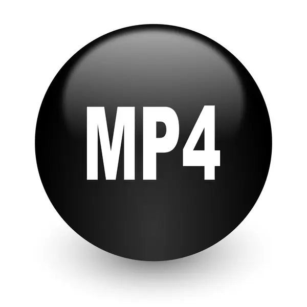 MP4 siyah parlak Internet simgesi — Stok fotoğraf