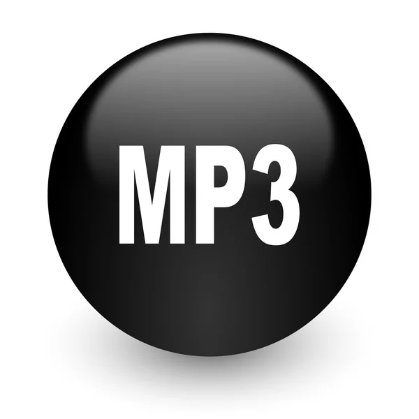 Mp3 黑色光泽互联网图标 — 图库照片