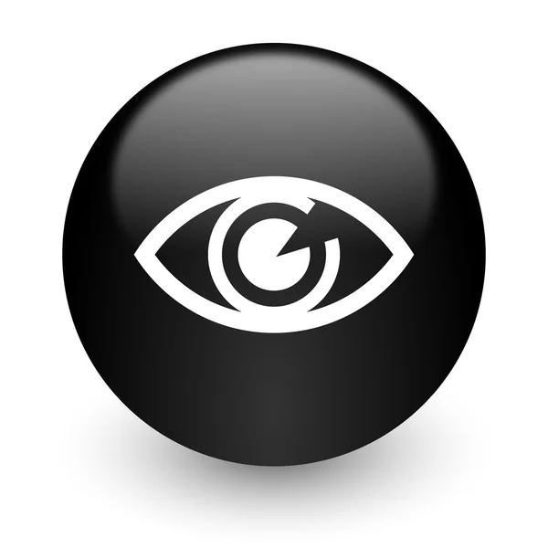 Eye black glossy internet icon — Stock Photo, Image