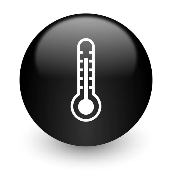 Termômetro ícone de internet brilhante preto — Fotografia de Stock