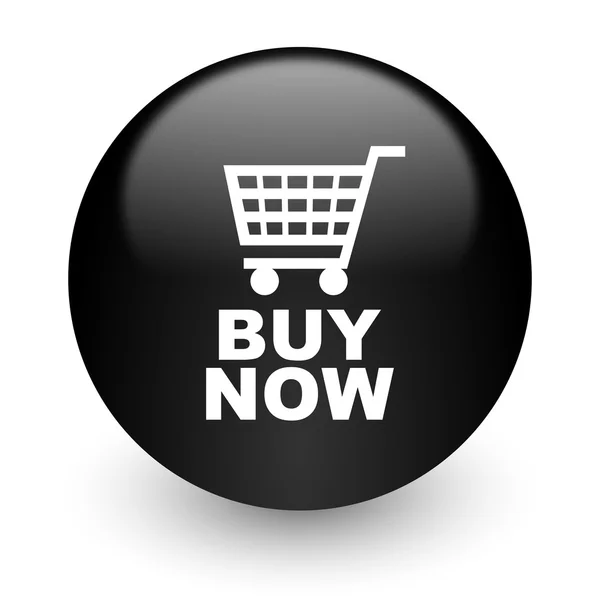 Buy now black glossy internet icon — Stock Photo, Image