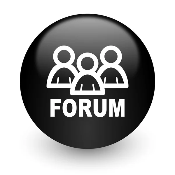 Forum svart, skinnende internettikon – stockfoto