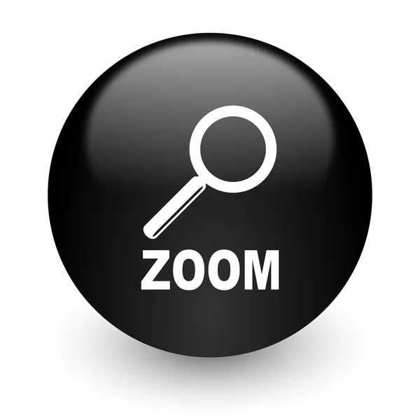 Zoom ícone de internet brilhante preto — Fotografia de Stock