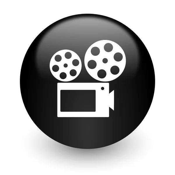 Film czarny błyszczący ikona internet — Zdjęcie stockowe