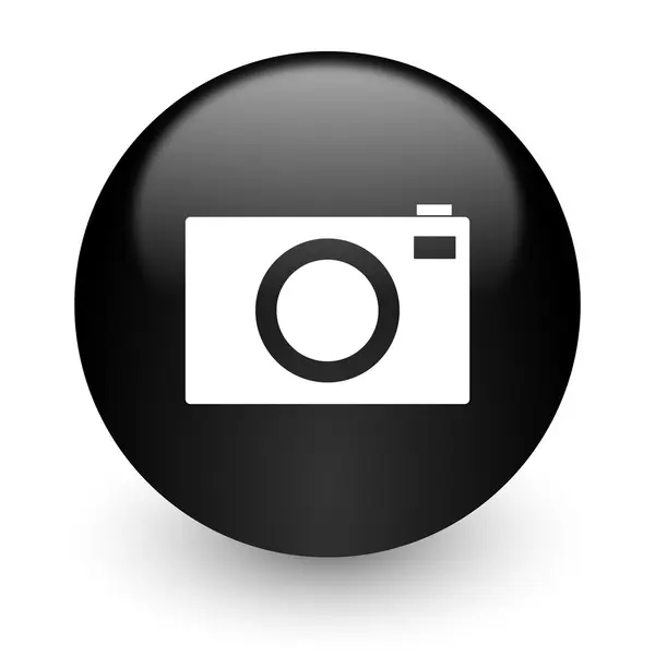 Svarta glansiga internet kameraikonen — Stockfoto