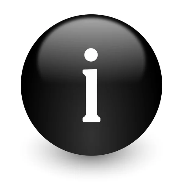Bilgi siyah parlak Internet simgesi — Stok fotoğraf