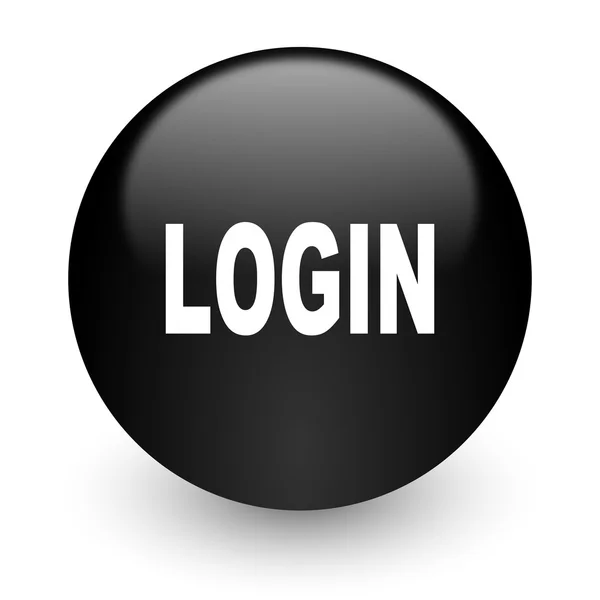 Login black glossy internet icon — Stock Photo, Image