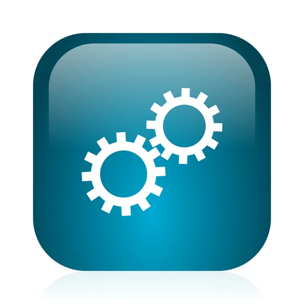 Gear blue glossy internet icon — Stock Photo, Image