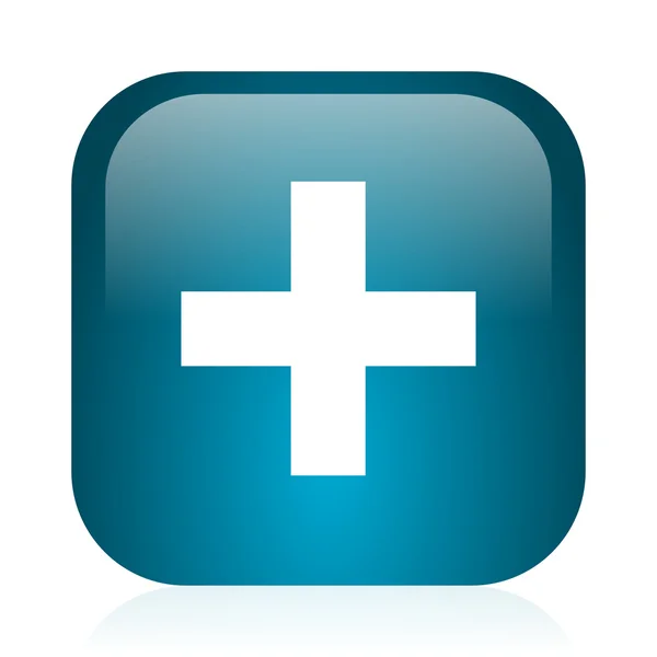 Plus blue glossy internet icon — Stock Photo, Image