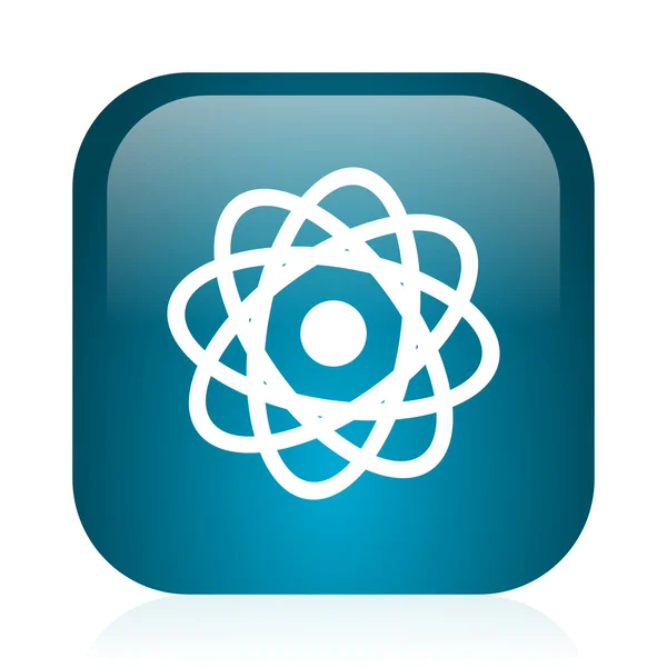 Atom blue glossy internet icon — Stock Photo, Image