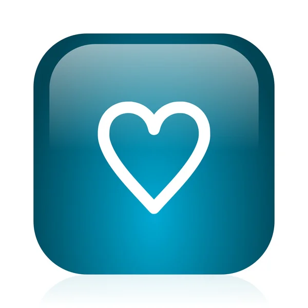 Heart blue glossy internet icon — Stock Photo, Image