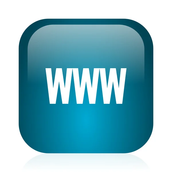 Www blaues Hochglanz-Internet-Symbol — Stockfoto