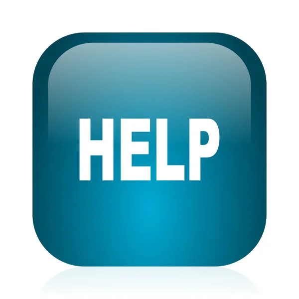 Help blue glossy internet icon — Stock Photo, Image