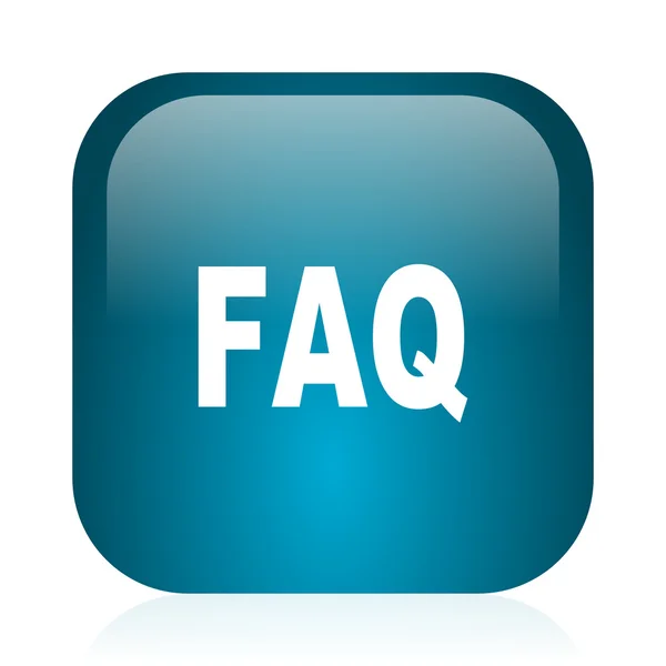 FAQ blauw glanzend internet-pictogram — Stockfoto