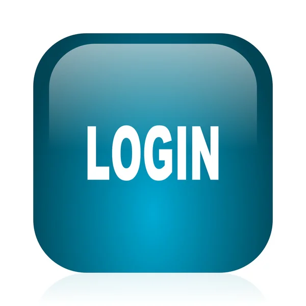 Login icona internet blu lucido — Foto Stock