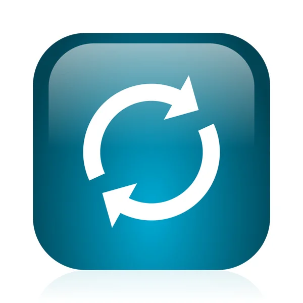 Reload blue glossy internet icon — Stock Photo, Image