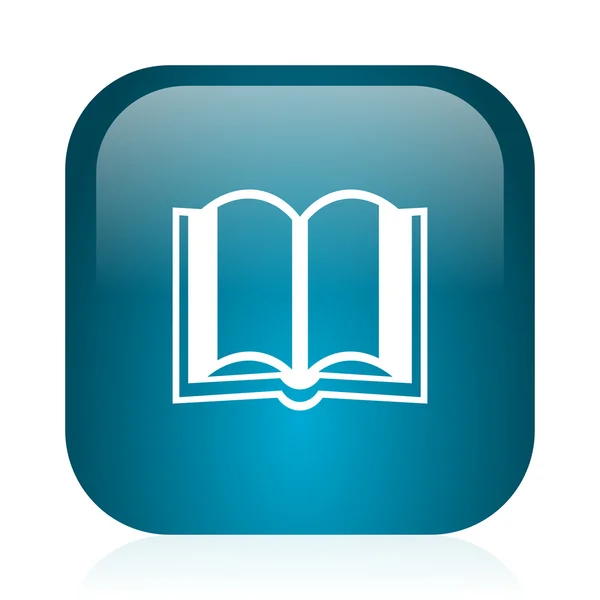 Book blue glossy internet icon — Stock Photo, Image