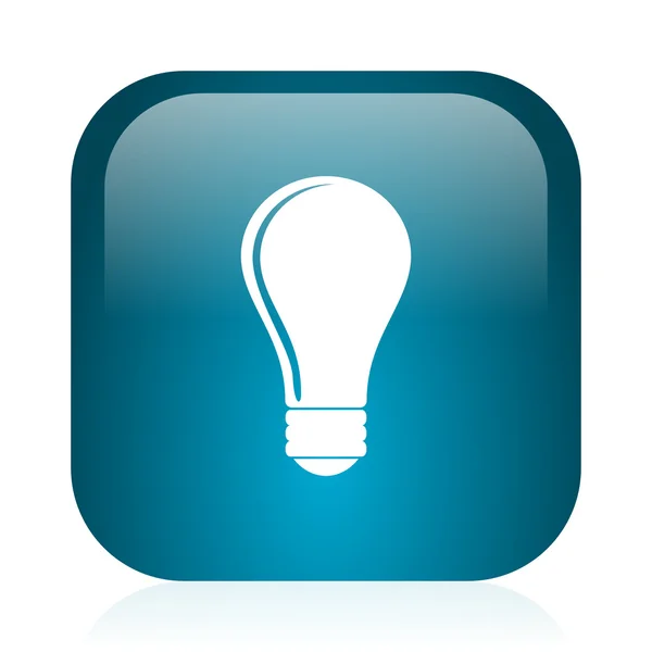 Glühbirne blaues Hochglanz-Internet-Symbol — Stockfoto