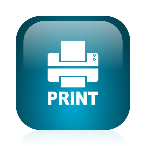 Printer blue glossy internet icon — Stock Photo, Image