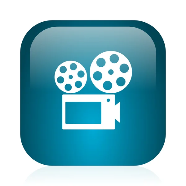 Movie blue glossy internet icon — Stock Photo, Image