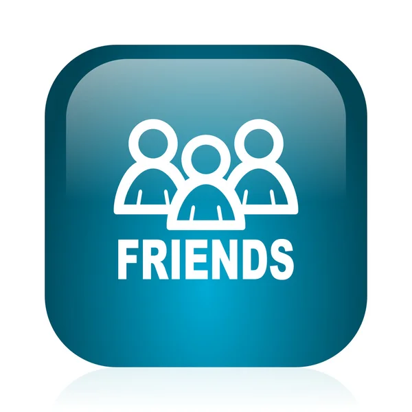 Friends blue glossy internet icon — Stock Photo, Image