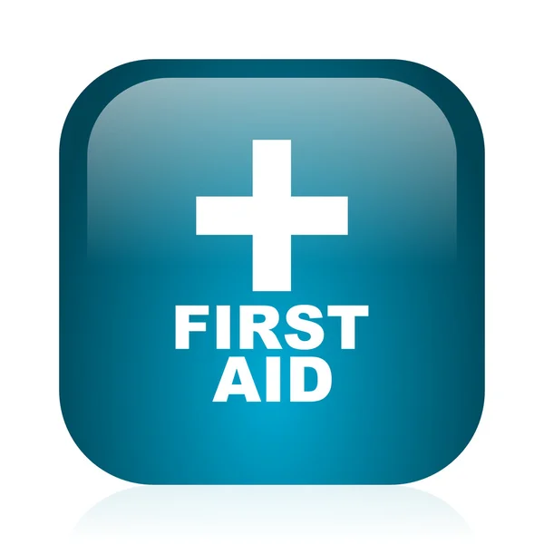 First aid blue glossy internet icon — Stock Photo, Image