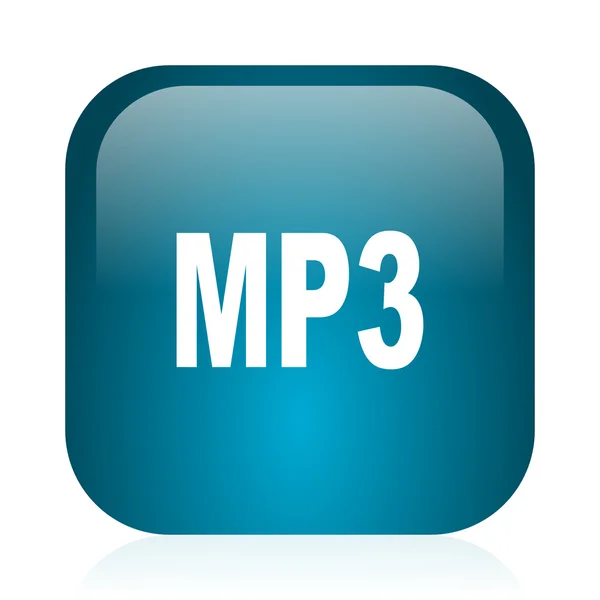 MP3 blauw glanzend internet pictogram — Stockfoto