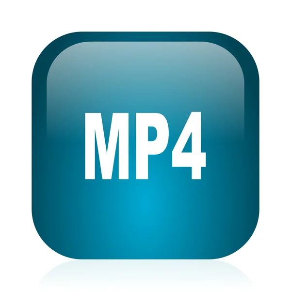 Mp4 blaues Hochglanz-Internet-Symbol — Stockfoto