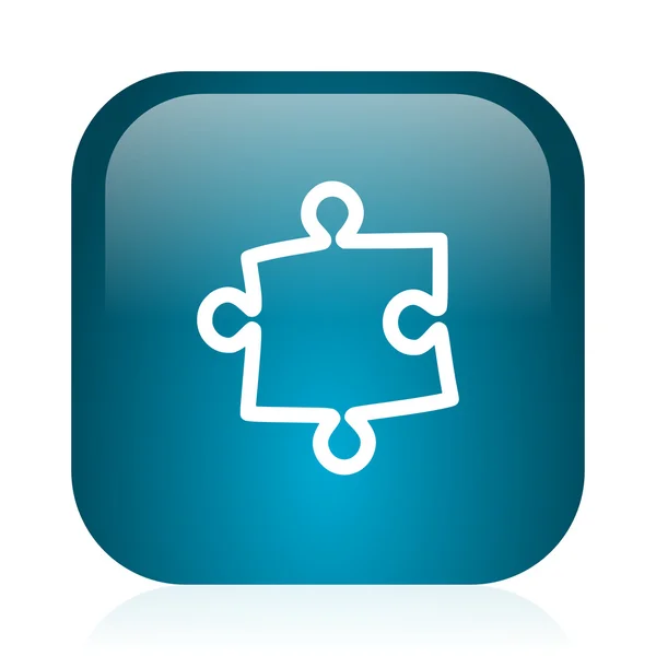 Puzzle blue glossy internet icon — Stock Photo, Image