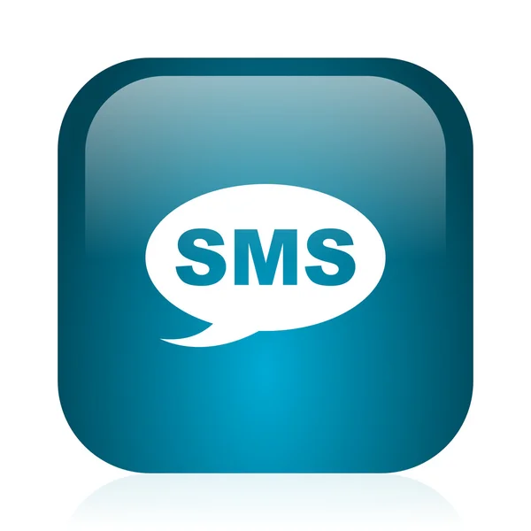 Sms azul brillante icono de Internet —  Fotos de Stock