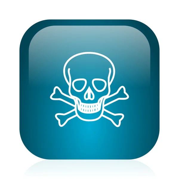 Skull blue glossy internet icon — Stock Photo, Image