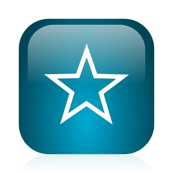 Estrela azul brilhante ícone de internet — Fotografia de Stock