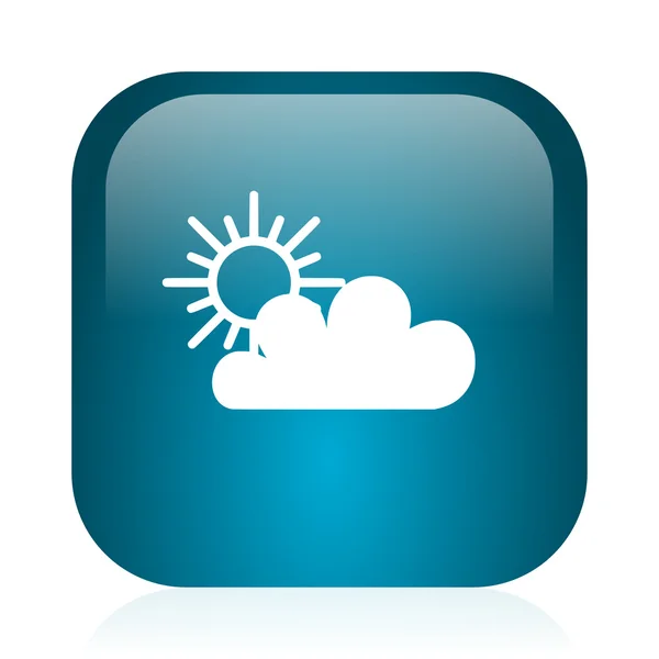 Modrý lesklý ikonu internet v cloudu — Stock fotografie