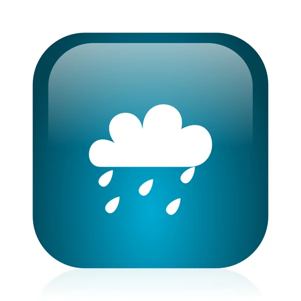 Blauwe regen glanzende internet pictogram — Stockfoto