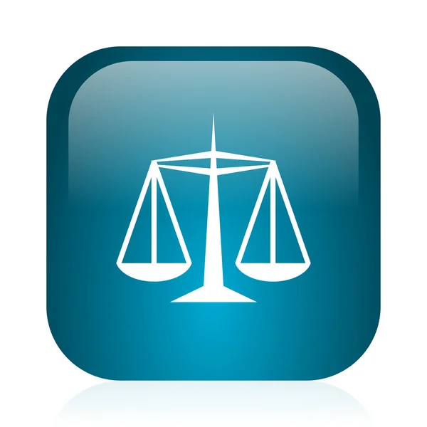 Justitie blauw glanzend internet pictogram — Stockfoto