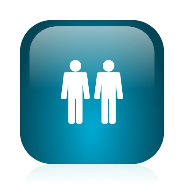 Couple blue glossy internet icon — Stock Photo, Image